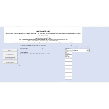 Excel makro - Splitting av fil